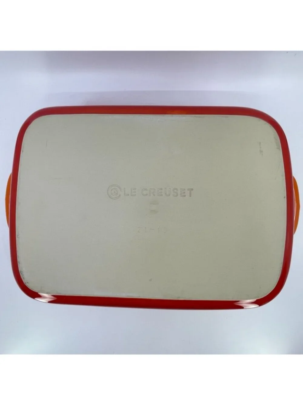 vintage le creuset rectangular baking dish with handles enameled cast iron